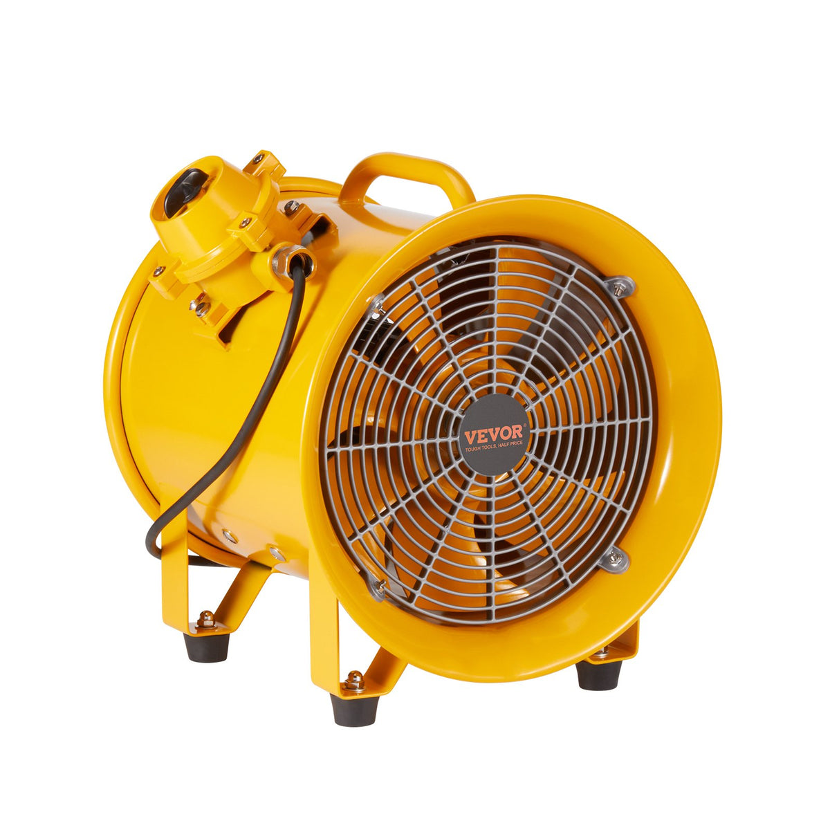 Portable Ventilator 12 Inch | 550W Cylinder Exhaust Fan | 2500CFM Industrial Blower with 3m Cord for Dust & Smoke Removal