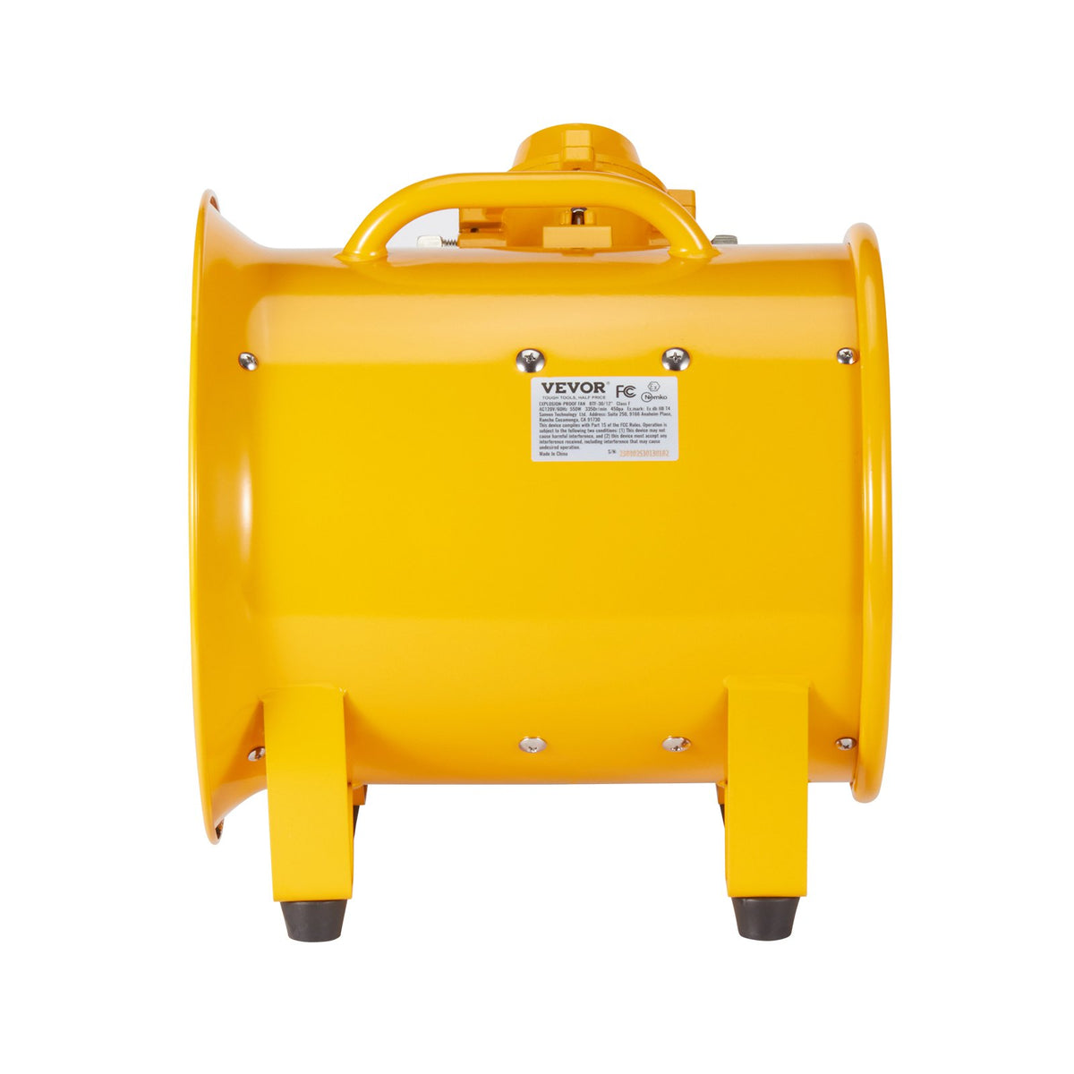 Portable Ventilator 12 Inch | 550W Cylinder Exhaust Fan | 2500CFM Industrial Blower with 3m Cord for Dust & Smoke Removal