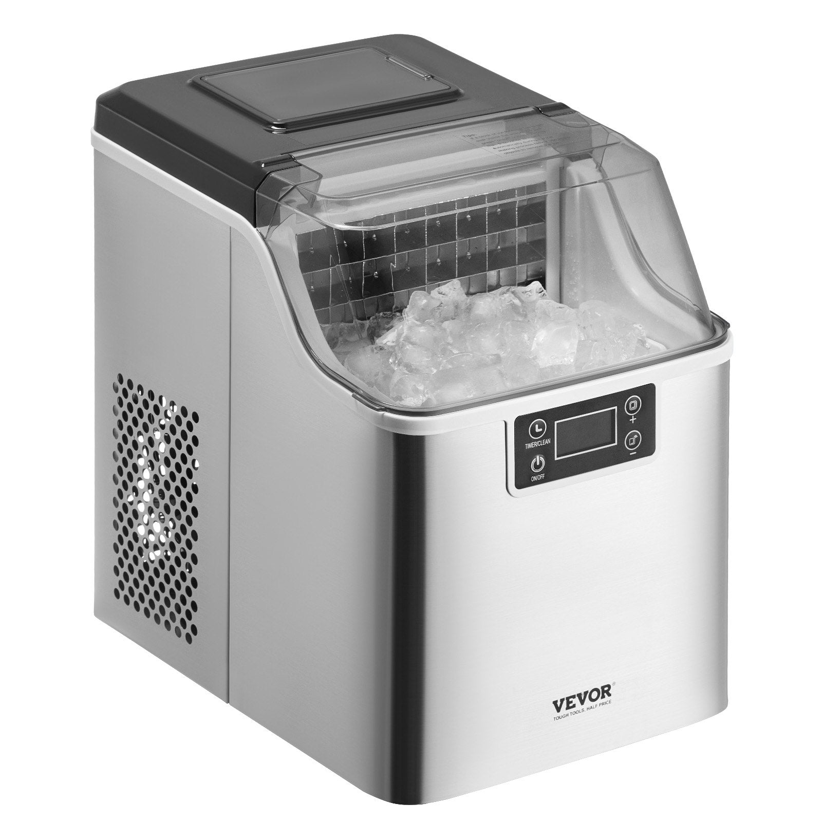 Countertop Ice Maker | 45lbs/24H Portable Self-Cleaning Machine with Scoop & Basket