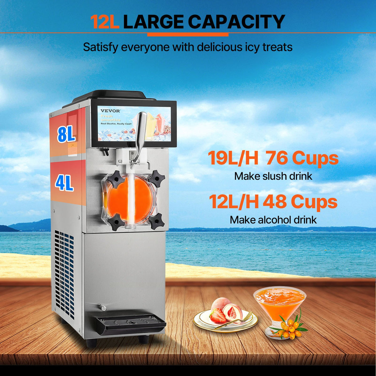 Commercial Slushy Machine | 12L Margarita & Smoothie Maker