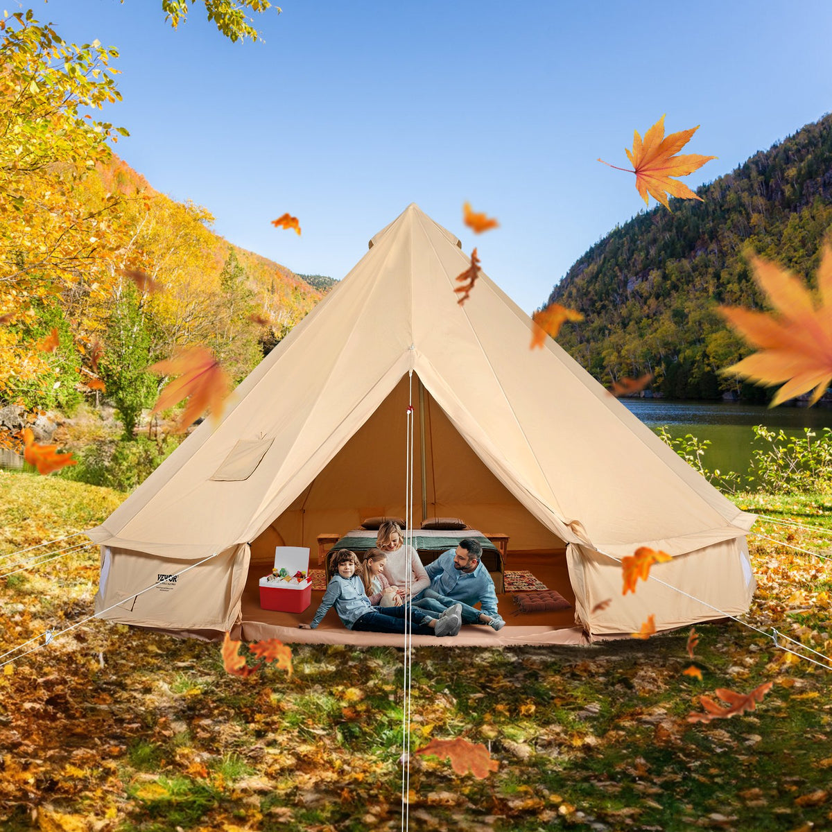 Canvas Bell Tent | 4m 4-Season Yurt with Stove Jack