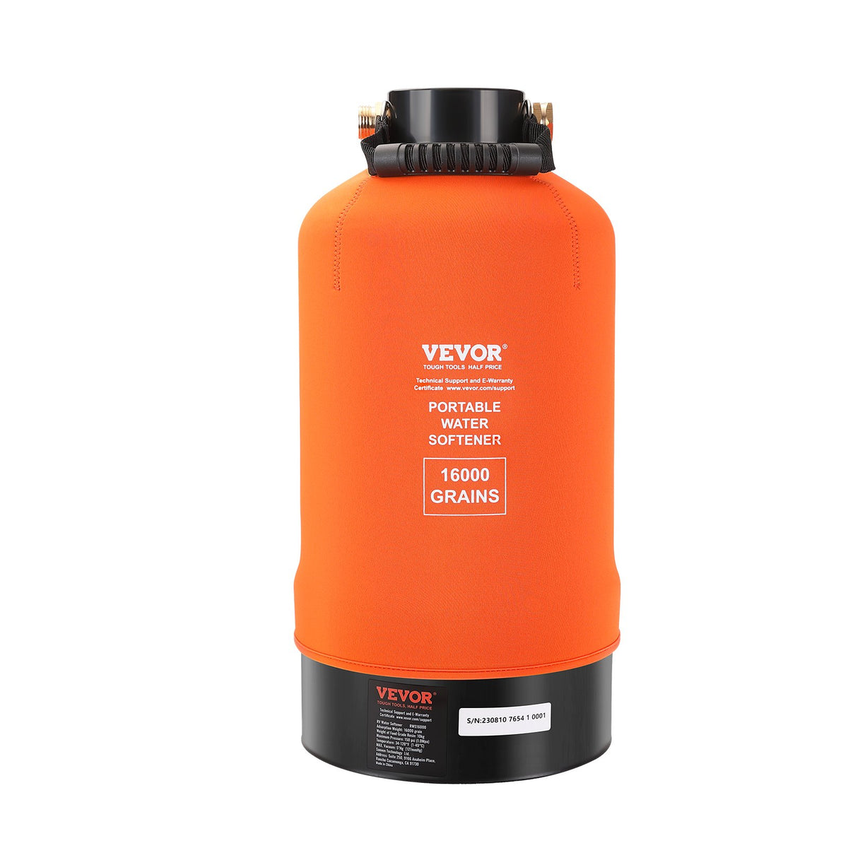 RV Water Softener 16,000 Grain | Portable Softener with Brass Fittings & Hose | For RVs, Boats & Car Washing