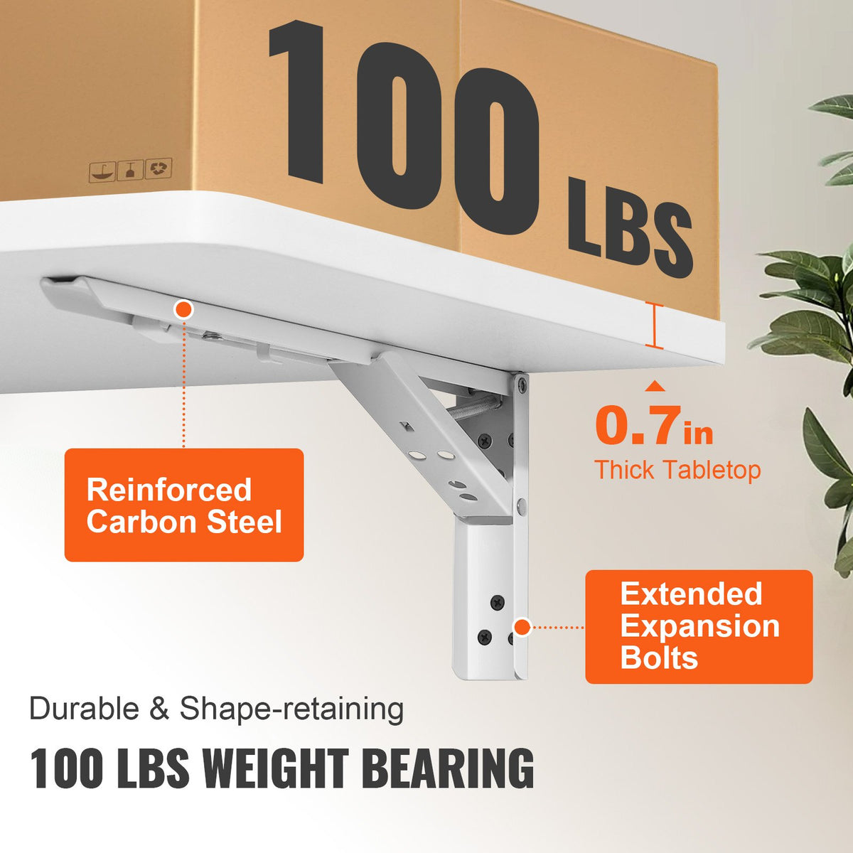 Wall Mounted Folding Table 23.6"x15.6" | Wooden Floating Drop Leaf Desk with Carbon Steel Bracket | Space-Saving Table for Dining, Laundry & Office