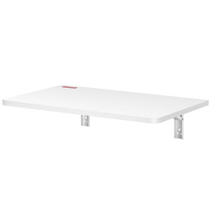 Wall Mounted Folding Table 23.6"x15.6" | Wooden Floating Drop Leaf Desk with Carbon Steel Bracket | Space-Saving Table for Dining, Laundry & Office
