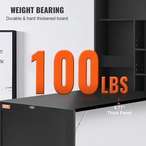 Wall-Mounted Desk | Fold-Out Convertible Table with Chalkboard & Storage Shelves