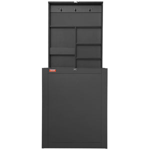 Wall-Mounted Desk | Fold-Out Convertible Table with Chalkboard & Storage Shelves