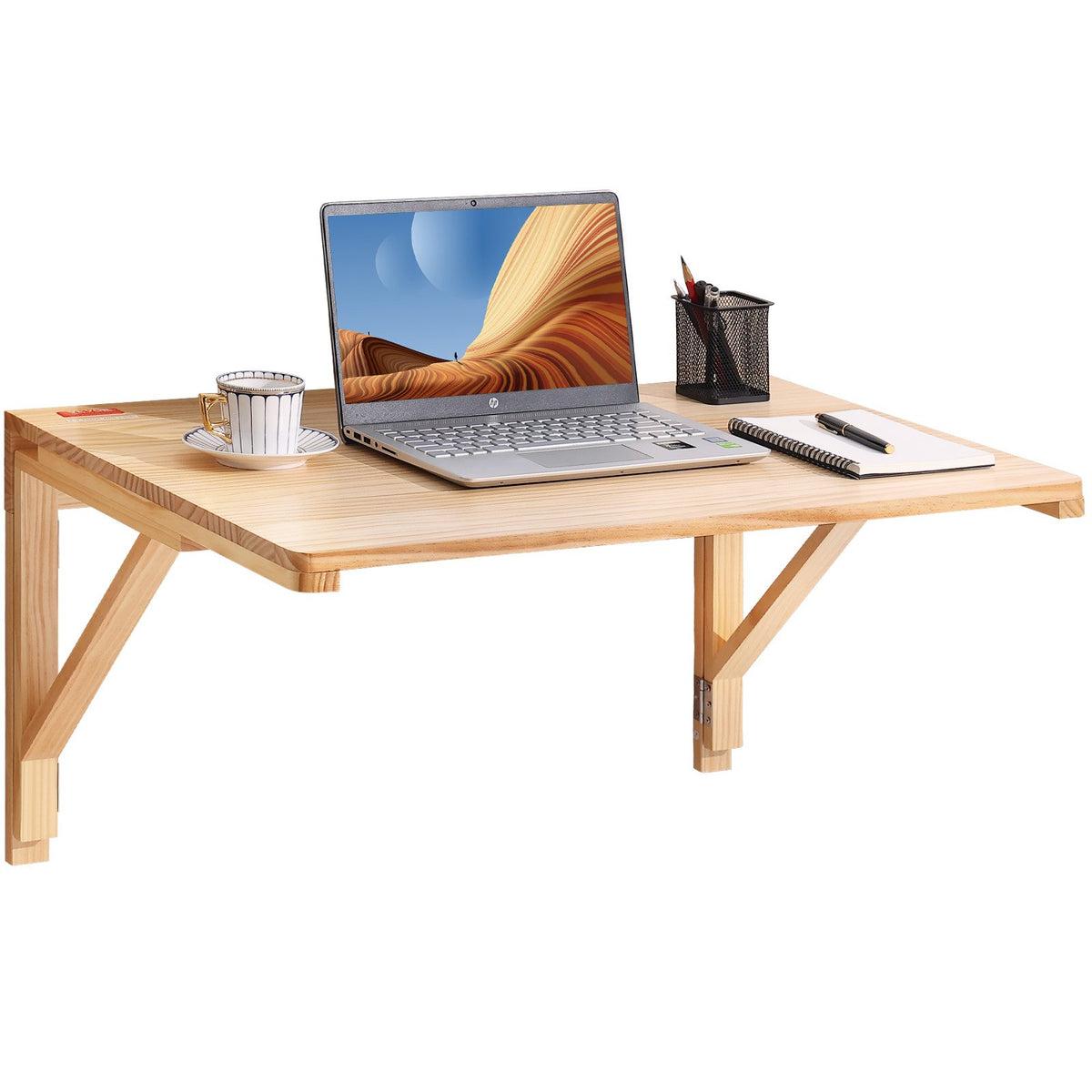 Wall Mounted Folding Table 31.5"x23.58"x17.24" | Solid Wood Floating Drop Leaf Desk | For Dining, Laundry & Office