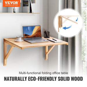 Wall Mounted Folding Table 31.5"x23.58"x17.24" | Solid Wood Floating Drop Leaf Desk | For Dining, Laundry & Office