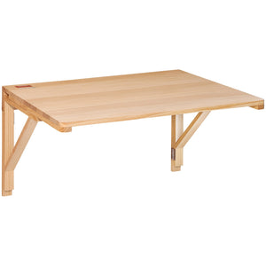Wall Mounted Folding Table 31.5"x23.58"x17.24" | Solid Wood Floating Drop Leaf Desk | For Dining, Laundry & Office