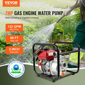 Gas Engine Water Pump | 50mm 7HP 4-Stroke Transfer Pump