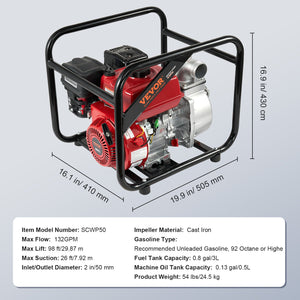 Gas Engine Water Pump | 50mm 7HP 4-Stroke Transfer Pump