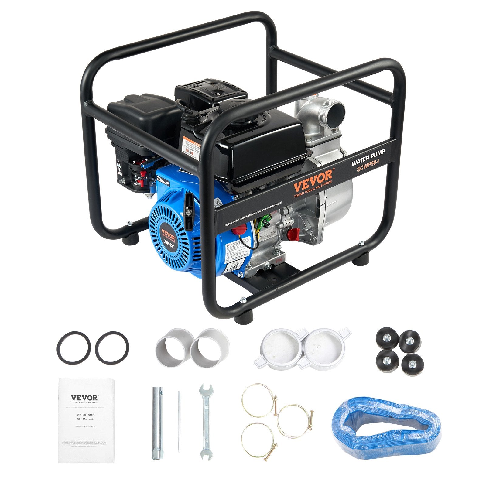 Gasoline Water Pump | 50mm 6.5HP 4-Stroke Engine Transfer Pump