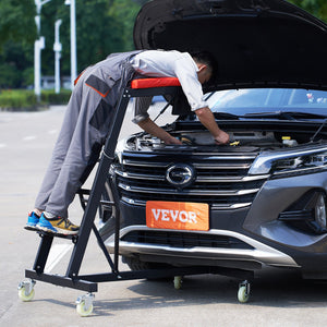 Topside Creeper | Adjustable 49.6–75.6" Height with 181kg Capacity | Foldable Auto Repair Mechanic Creeper