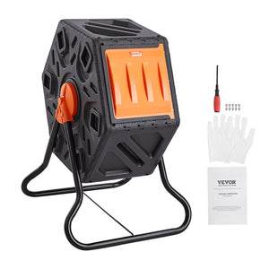 Compost Bin 18.5 Gal | Rotating Outdoor Tumbler with Sliding Door