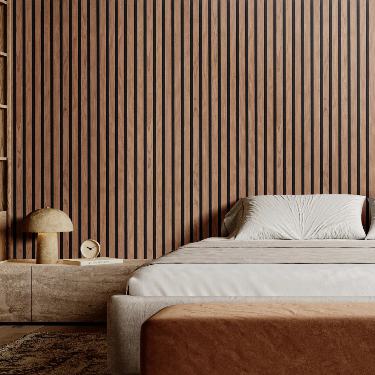 Wood Slat Acoustic Panels | 23.6"x47.2" Modern Wall Panels | Walnut Finish