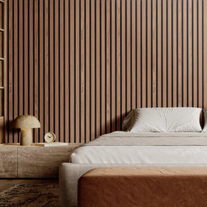 Wood Slat Acoustic Panels | 23.6"x47.2" Modern Wall Panels | Walnut Finish