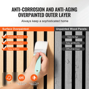 Wood Slat Acoustic Panels | 23.6"x47.2" Decorative Wall Panels | Light Oak Finish