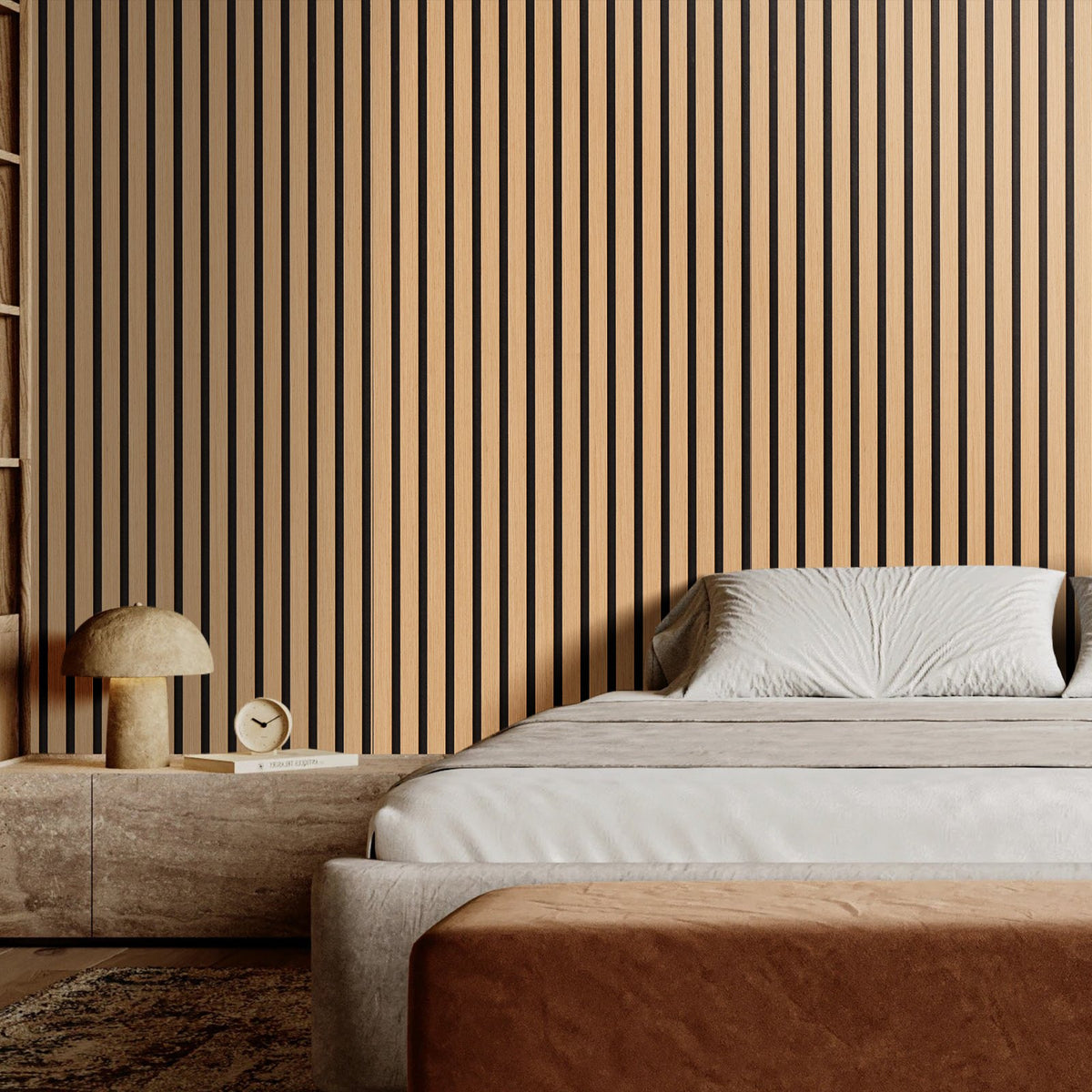 Wood Slat Acoustic Panels | 23.6"x47.2" Decorative Wall Panels | Light Oak Finish