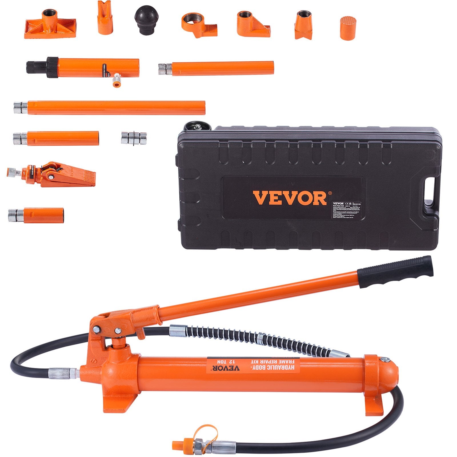 Hydraulic Jack Kit | 12 Ton Porta Power Body Frame Repair Set with Air Pump