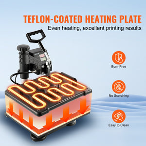 Heat Press Machine | 8-in-1 1400W Sublimation Press | 12"x15" Clamshell Design