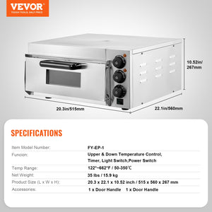 Countertop Pizza Oven | Electric 16" Pizza Maker | Indoor Commercial