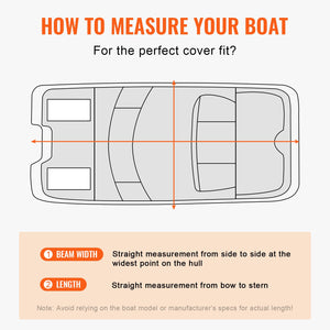 Pontoon Boat Cover | 800D Waterproof Trailerable | 19–20 ft