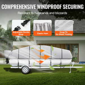 Pontoon Boat Cover | 800D Waterproof Trailerable | 23–24 ft
