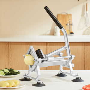 Commercial Vegetable Slicer | 1/2" Stainless Steel & Aluminum Manual Cutter | For Potatoes, Onions & Lemons