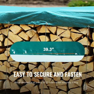 PVC Waterproof Tarp 16.5x29.5ft | Heavy Duty Green Tarpaulin with Grommets & Reinforced Edges