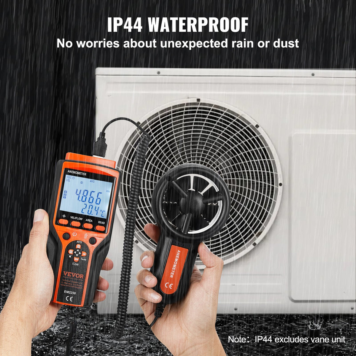 Handheld Anemometer | Digital Wind Speed, Temperature & CFM Meter with Backlight