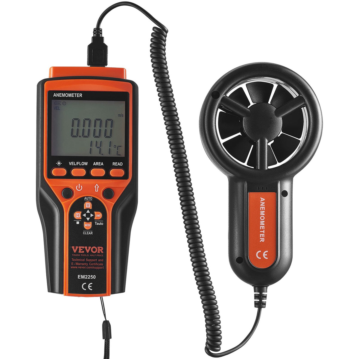 Handheld Anemometer | Digital Wind Speed, Temperature & CFM Meter with Backlight