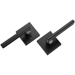 Passage Door Handle 1 Pack | Matte Black Lever | Left or Right Reversible | Non-Locking Interior Door Handle for Hallways, Closets & Meeting Rooms