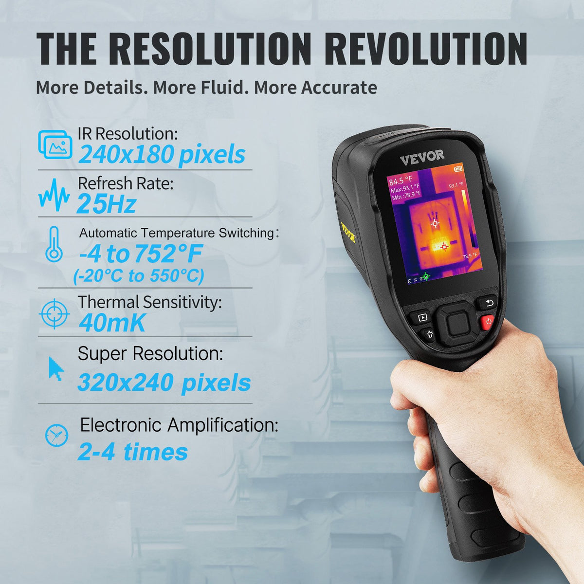 Infrared Thermal Imager | 240x180 IR Resolution | 2.8" LCD Display Thermal Camera