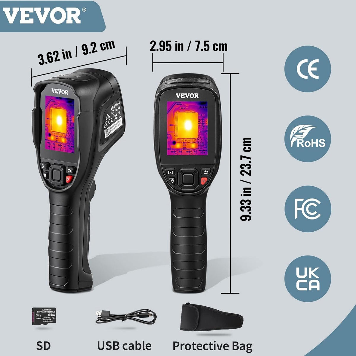 Infrared Thermal Imager | 2MP Visible Light Camera | 240x180 IR Resolution