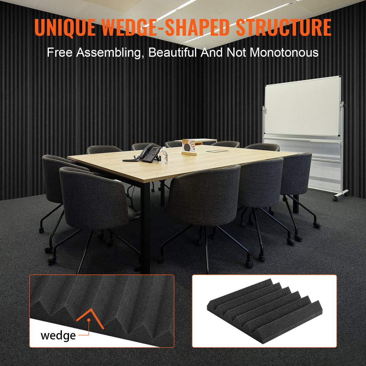 Acoustic Foam Panels | 36-Pack 12x12x2" for Soundproofing
