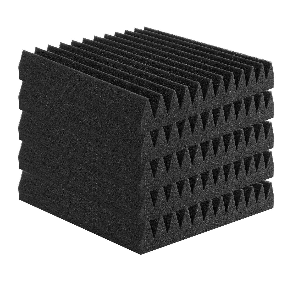 Acoustic Foam Panels | 50-Pack 12x12x2" for Studio Wall & Ceiling