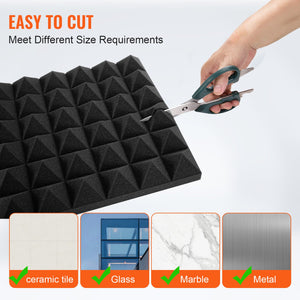 Acoustic Foam Panels | 24-Pack 12x12x2" for Studio Wall & Ceiling