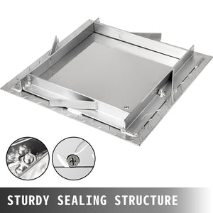 Recessed Manhole Cover 11.8"x11.8" | Galvanized Steel Square Cover & Frame | Sealed Design