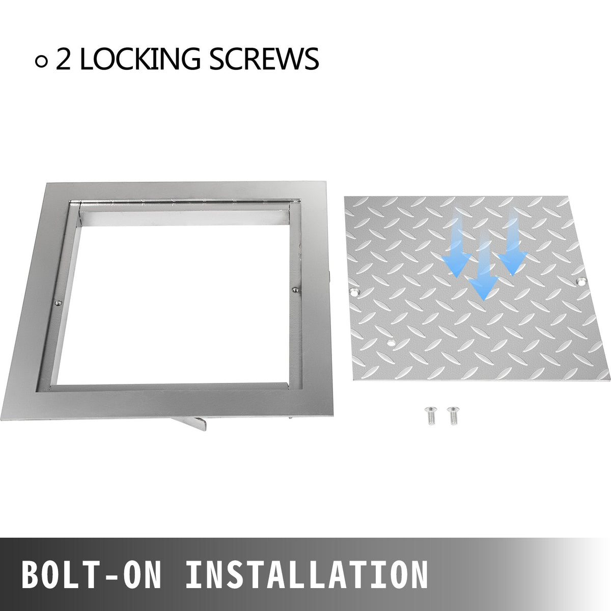 Recessed Manhole Cover 11.8"x11.8" | Galvanized Steel Square Cover & Frame | Sealed Design