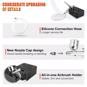 Airbrush Kit | Dual-Action System Compressor for Art & Makeup
