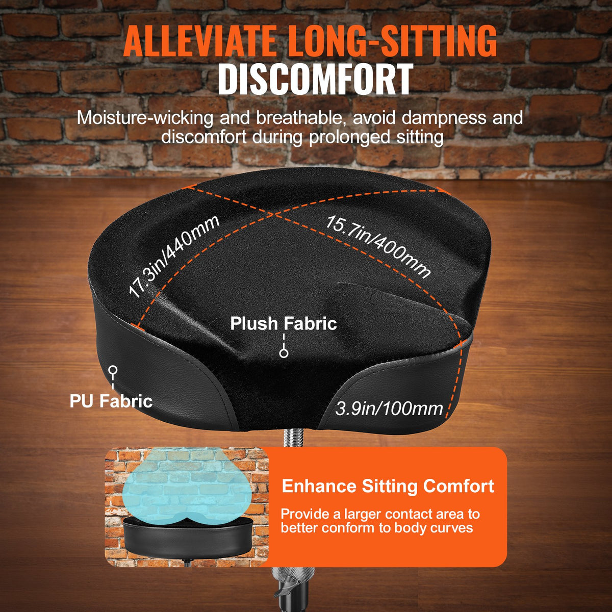 Drum Throne | 560–705mm Adjustable Padded Stool with Drumsticks | 227kg Capacity