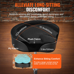 Drum Throne | 560–705mm Adjustable Padded Stool with Drumsticks | 227kg Capacity