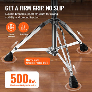 Drum Throne | 560–705mm Adjustable Padded Stool with Drumsticks | 227kg Capacity