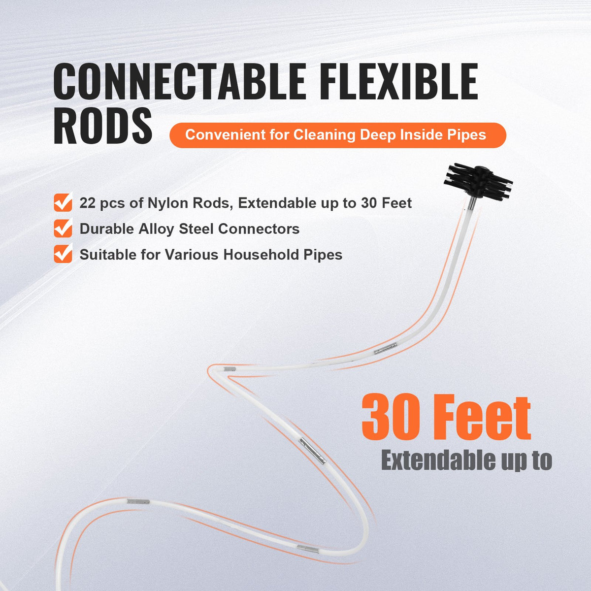 Dryer Vent Cleaner Kit 9.14m | 22 Piece Duct Cleaning Brush | Flexible Lint Trap Brush & Connectors for Dryer Maintenance