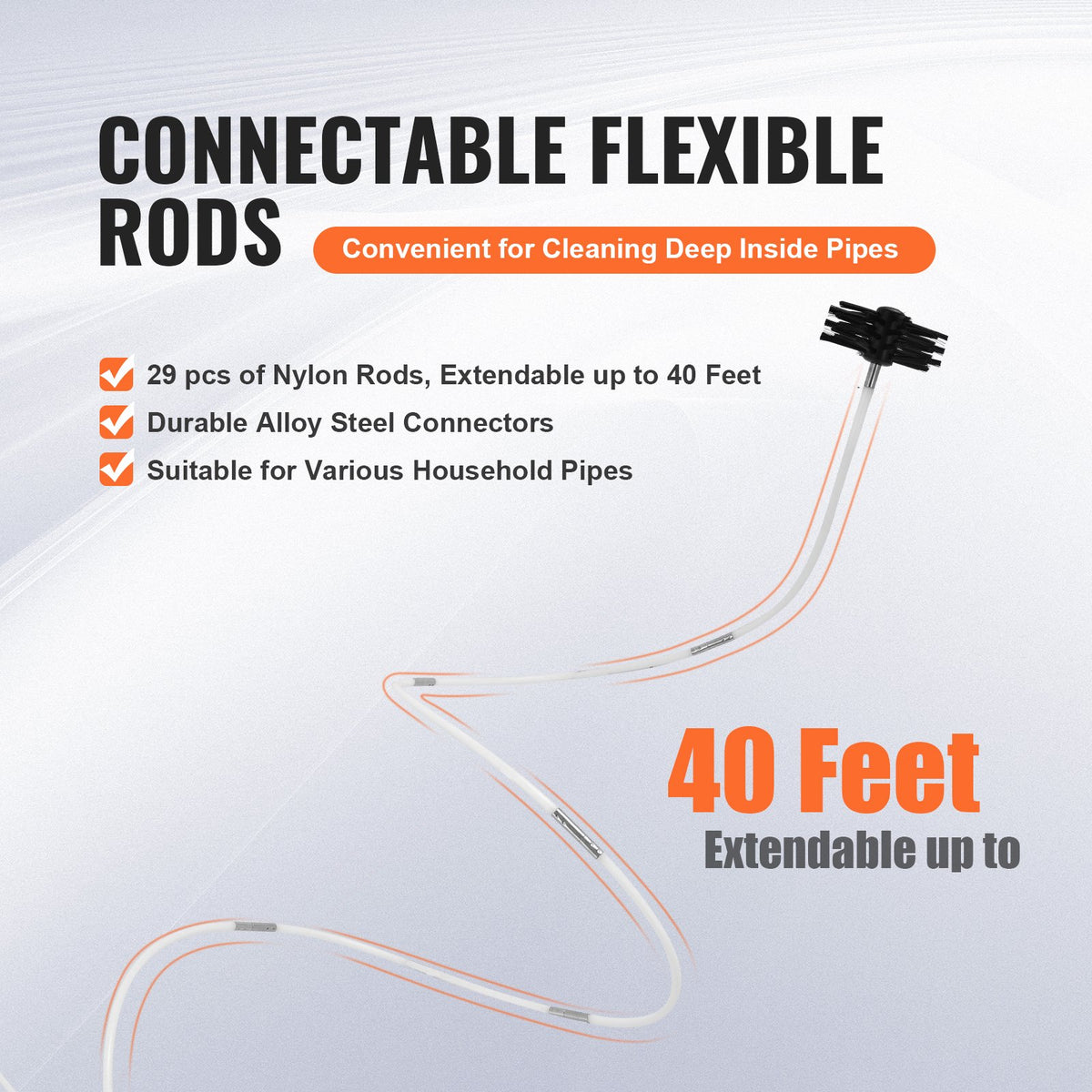 Dryer Vent Cleaner Kit 12.2m | 29 Piece Duct Cleaning Brush | Flexible Lint Trap Brush & Connectors for Dryer Maintenance