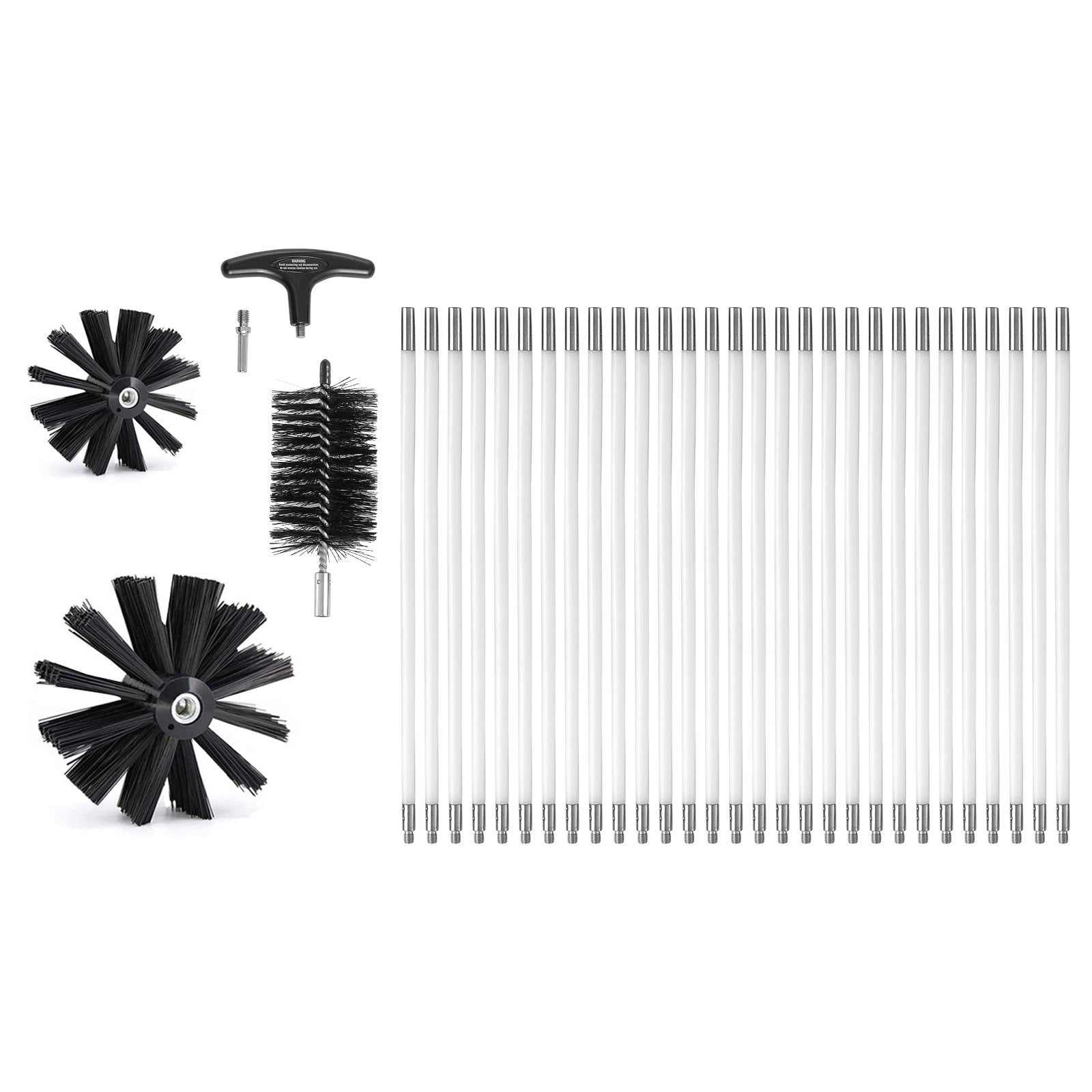 Dryer Vent Cleaner Kit 29 Piece | Nylon Brush Rods & Clamps
