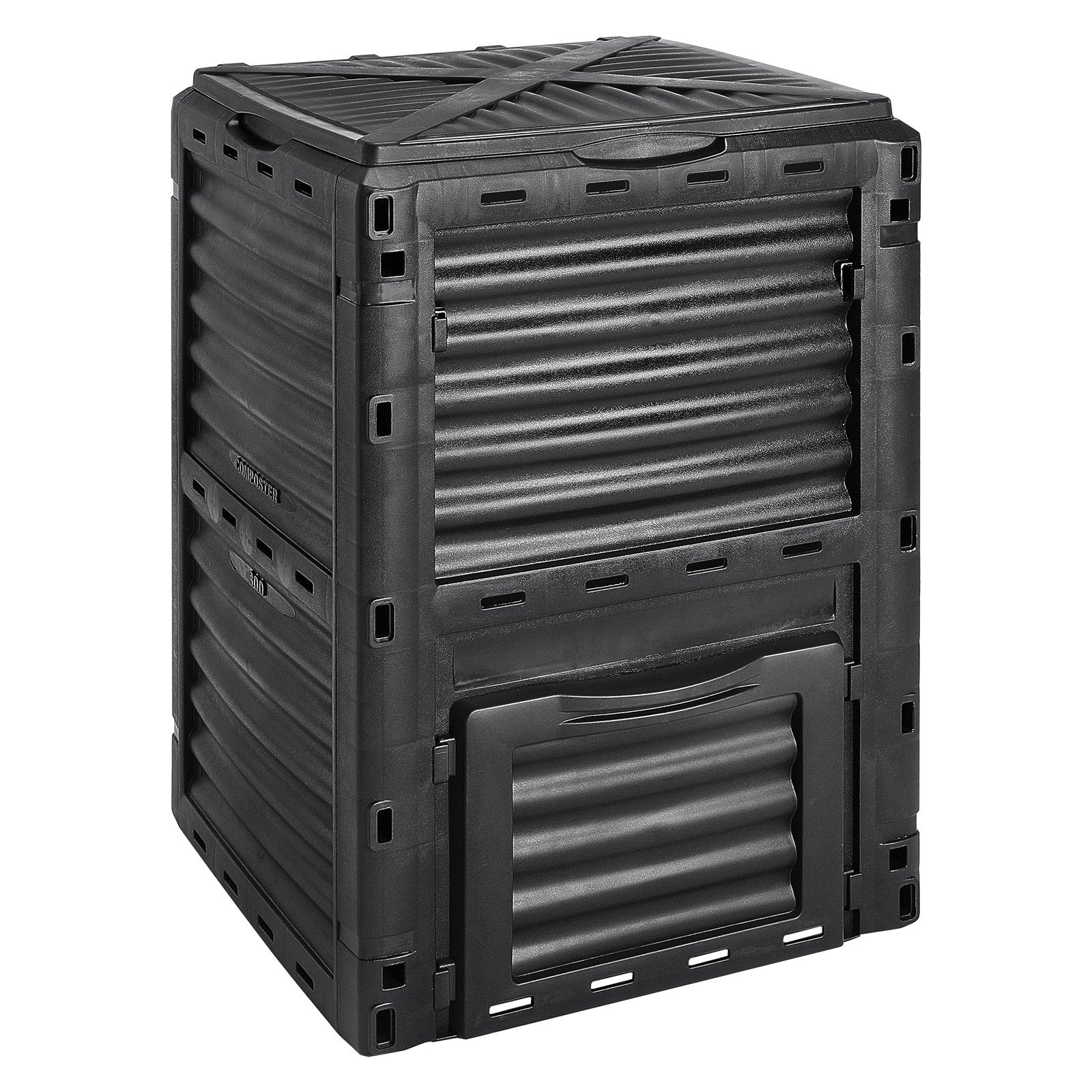 Garden Compost Bin 300L | Outdoor Composting Bin with Top Lid & Bottom Door