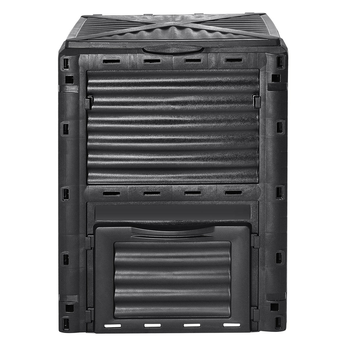 Garden Compost Bin 300L | Outdoor Composting Bin with Top Lid & Bottom Door
