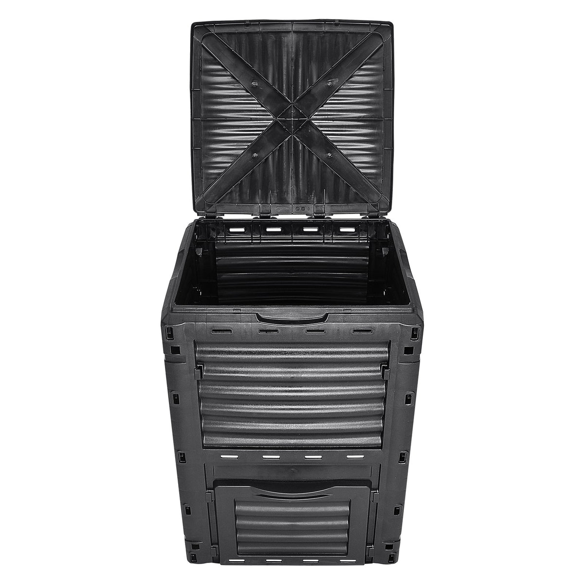 Garden Compost Bin 300L | Outdoor Composting Bin with Top Lid & Bottom Door