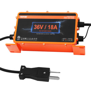 Golf Cart Battery Charger 18A | Smart Charger with Crowfoot Plug | Compatible with Lead-Acid & LiFePO4 Batteries